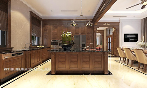  Tủ bếp gỗ tự nhiên MH001