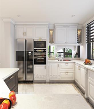  Mẫu tủ bếp gỗ tự nhiên Mh002