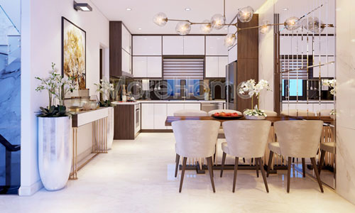  Tủ bếp hiện đại gỗ công nghiệp cho nhà phố