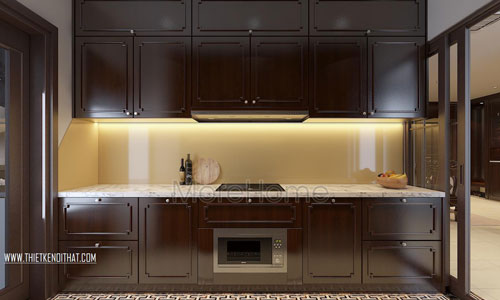  Tủ bếp gỗ Việt phong cách hiện đại cho nhà chung cư